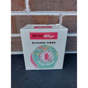 Vintage Kellogg's Happy Hostess Kitchen Timer Retro Pink Blue